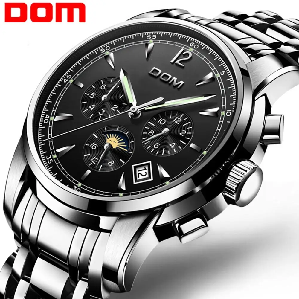 Mechanical Watches Sport DOM Watch Men Waterproof Clock Mens Brand Luxury Fashion Wristwatch Relogio Masculino M-75D-1MX