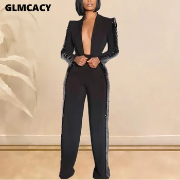 

Women Elegant Sequin Blazer and Dress Pants Set Classy Party Formal Workwear Clubwear Two Pieces Outfits