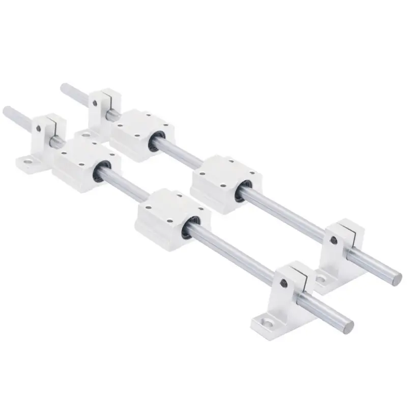 Fixed Bearing 300mm Chrome Plated SCS8UU Linear Bearing Aluminum Block Shaft Set