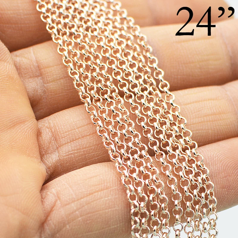 100 pcs 24 Inch Rose Gold Necklace, 24 