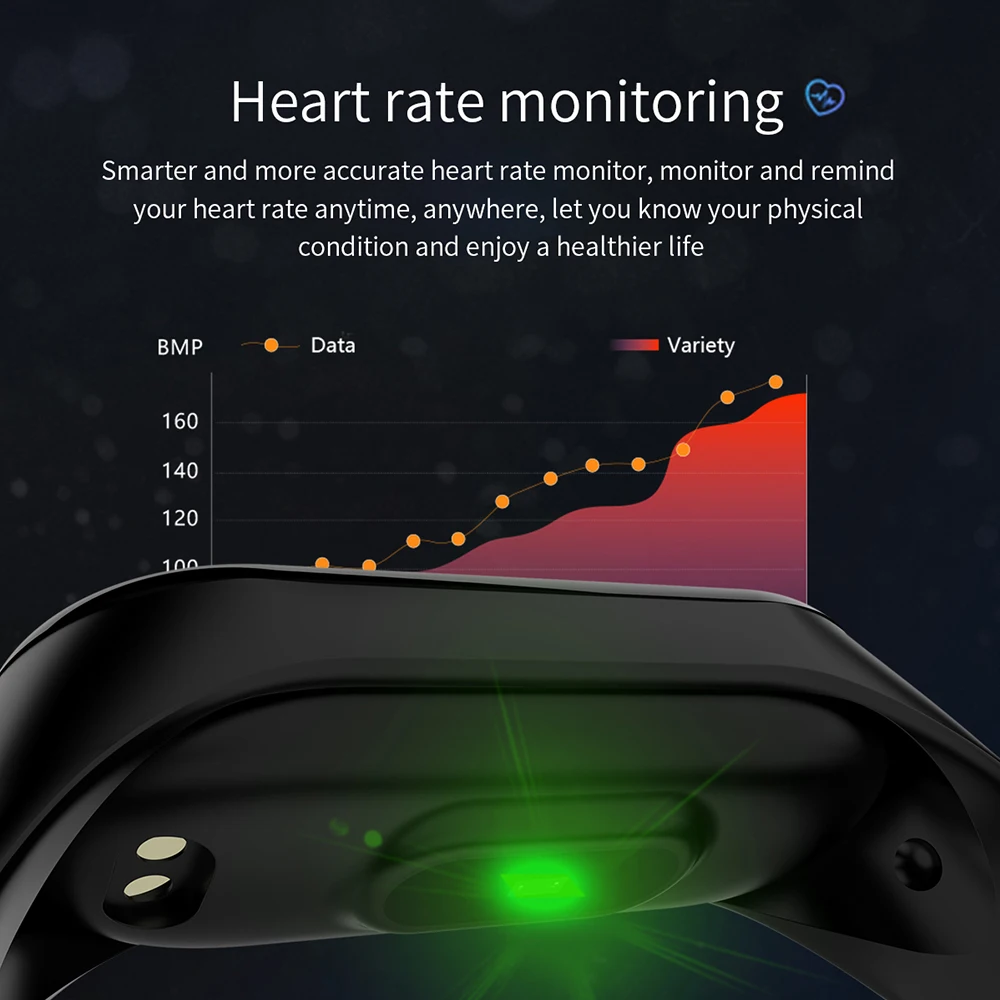Meeker banda inteligente pulseira monitor de freqüência