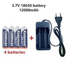 Bateria recarregável para lanterna, bateria recarregável de 18650 v, 3.7 e 18650 mah, capacidade de li-ion, bateria recarregável para lanterna + carregador