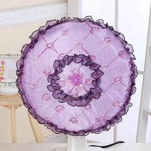 Бытовой электрический пылезащищенный вентилятор, небольшой свежий кружевной тканевый пылезащитный чехол, моющийся круглый напольный вентилятор, пылезащитный чехол, домашний декор