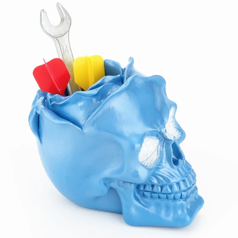 Винтажный синий цветок розы череп орнамент фигурка для женщин туалетный столик