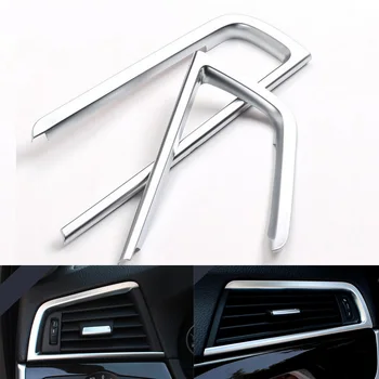 

2pcs Car Air-conditioning Vent Frame Cover Stickers Refit Trim Air Outlet Panel For BMW 5 Series Interior Frame Decorative Strip