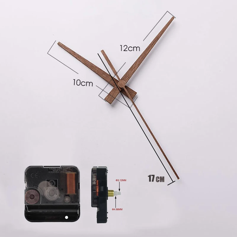 Clock Movement with Wooden Hands for 3D Wall Clock Step Mechanism часы настенные Walnut Wood Needle Quartz Clock Replace Parts 