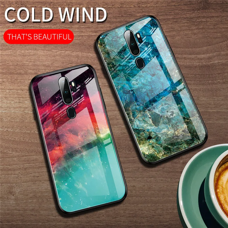 Чехол для OPPO A9 2020 A92020 Жесткий из ТПУ и поликарбоната со стеклом