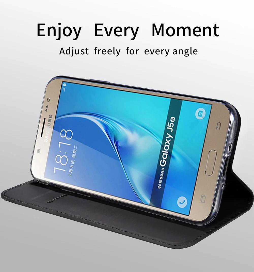 Чехол-книжка на магните для samsung Galaxy J3 и Galaxy J5, защитный чехол-кошелек с подставкой из искусственной кожи