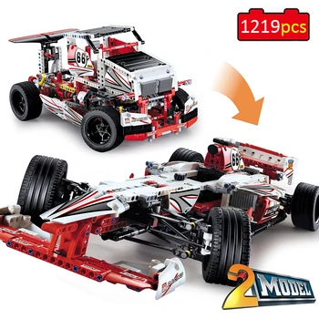 

1219pcs Creator Expert Series 2 Model In 1 F1 Formula Super Racing Car Building Blocks Transformation Technic Vehicle Bricks Toy