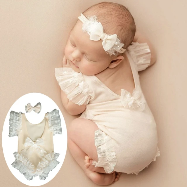 Nouveau-né bébé filles accessoires de photographie tenues de photographie  Romper en dentelle vêtements Bodysuits Nouveau