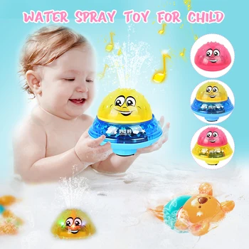 

Funny Baby Bath Toys Electric Induction Water Spray Toys for Children Light & Music Rotatable Kids Swiming Pool Play Water Toys