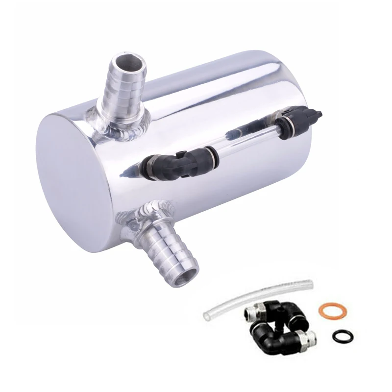 Универсальный Прочный автомобильный держатель, серебряные 2-Порты и разъёмы для Алюминий маслоуловитель резервуар воздушный фильтр плавник