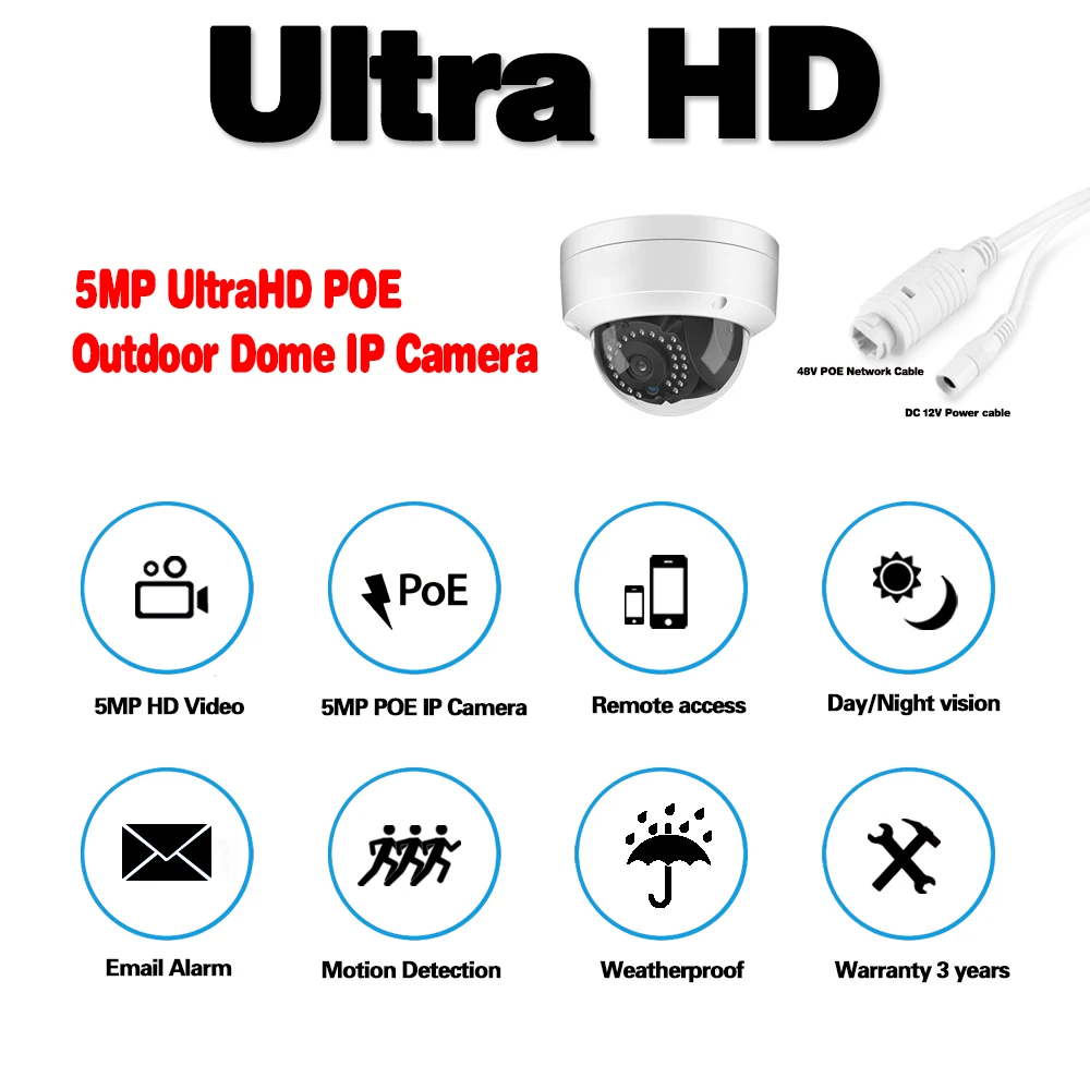 Совместимость со всеми ONVIF NVR H.265 5MP IP камера POE 2952*1944 Plug& Play наружная купольная камера видеонаблюдения s