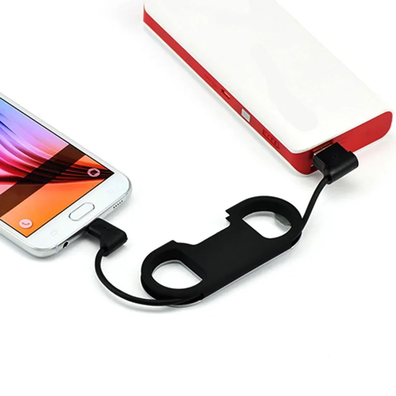 3 in 1 Beer Bottle Opener Keychain USB Data Cable Charging Cable Portable Multifunction Data Cable for IOSAndorid Phones (6)