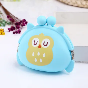 

Children Cute Cartoon Owl Silicone Jelly Wallet Silica Gel Change Bag Key Pouch Coin Purse Clutch Key Holder Storage Bags #ERC