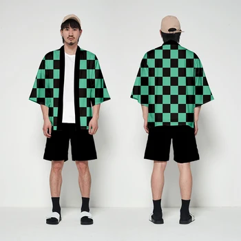 

Demon Slayer: Kimetsu No Yaiba Kimono Men Women Anime Shirt Brand Harajuku O-Neck Japanese Kimonos Cardigan Cosplay Streetwear