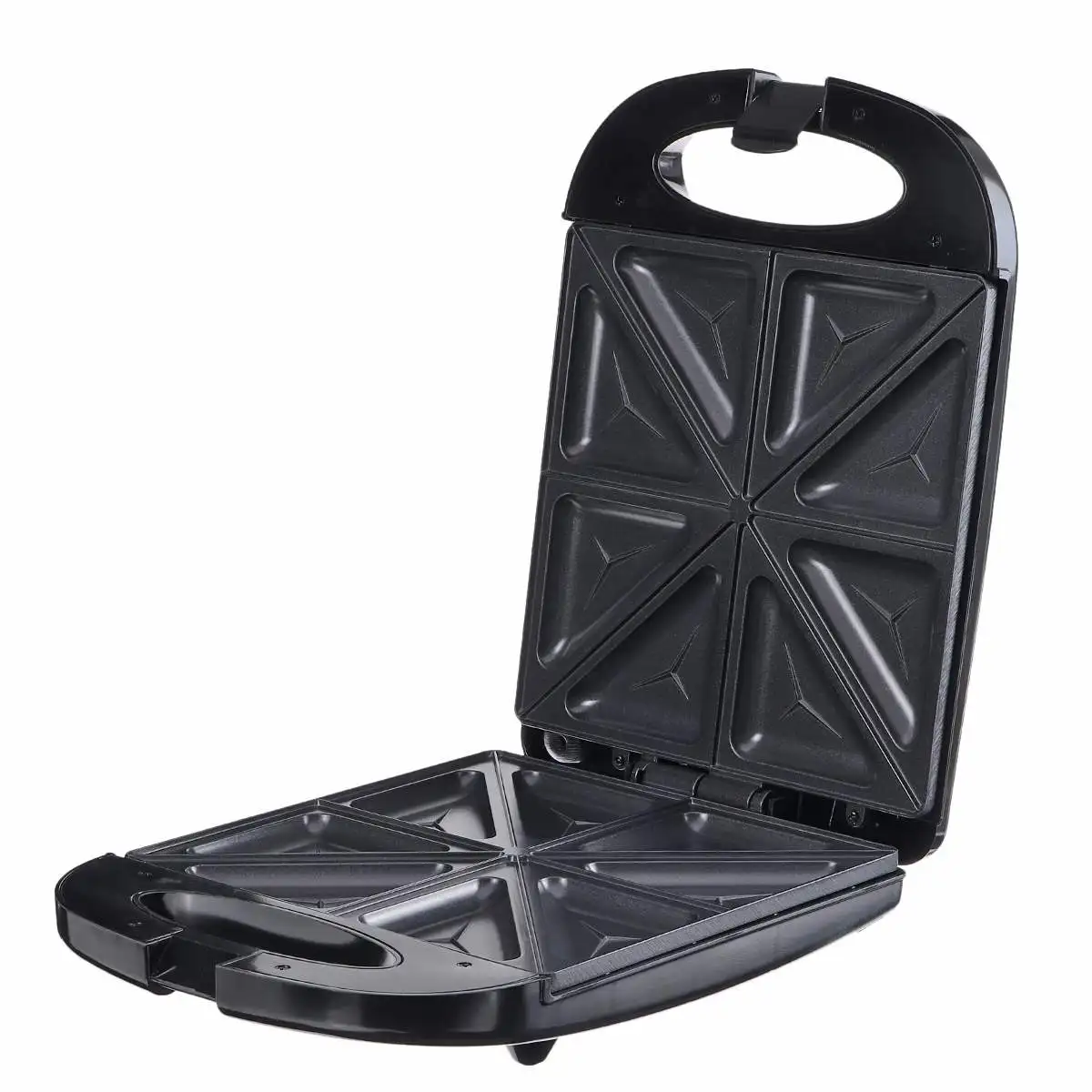Sandwichera eléctrica 4 rebanadas de doble tostada parrilla antiadherente prensa Jaffe Waffle máquina de hacer pastel horno de desayuno 1200W 220V - 1