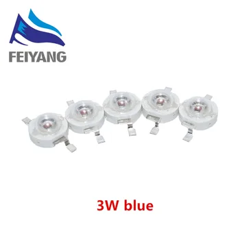 

50pcs/lot 3W Blue LED chip Lamp beads Pure Blue 460-463nm 3.4-3.6V 30-35LM 45mil