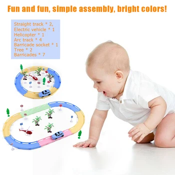 

Railway Magical Glowing Flexible Track Car Toys Children Racing Bend Rail Track Electronic Car DIY Toy Kids Gift