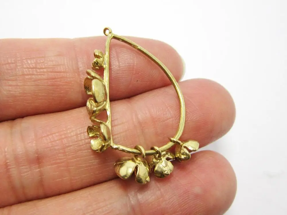 

2pcs Brass pendant 34x21mm Brass flower lace Earrings pendant findings -R847