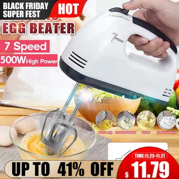 

180W 7 Speed Control Hand Mini Mixer Food Blender Multifunctional Food Processor Kitchen Mini Electric Manual Cooking Tools