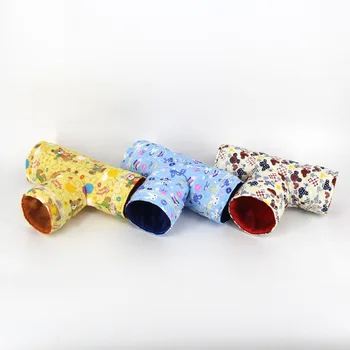 

New Small Pet Toys Spring and Autumn Warm Cloth Printing Small Cat Hamster Tunnel Hedgehog Pig Nest Spider Toy Small Pet Supplie
