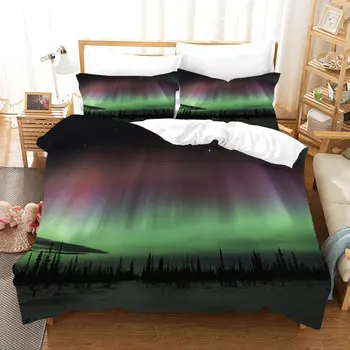 

Cianlsria 2020 New Style Aurora Polaris 3D Printed Bedding Sets 3 PCE Quilt Cover and Pillowcase No Sheets