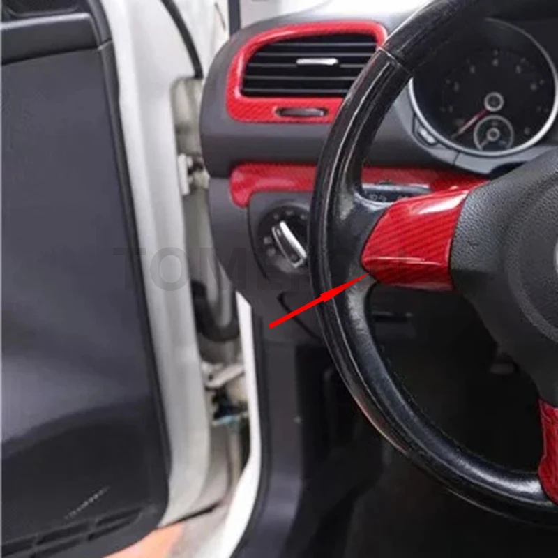 TOMEFON для Volkswagen Golf 6 MK6 2010 2011 2012 Автомобильный руль декоративная рамка наклейка Накладка аксессуары для интерьера ABS