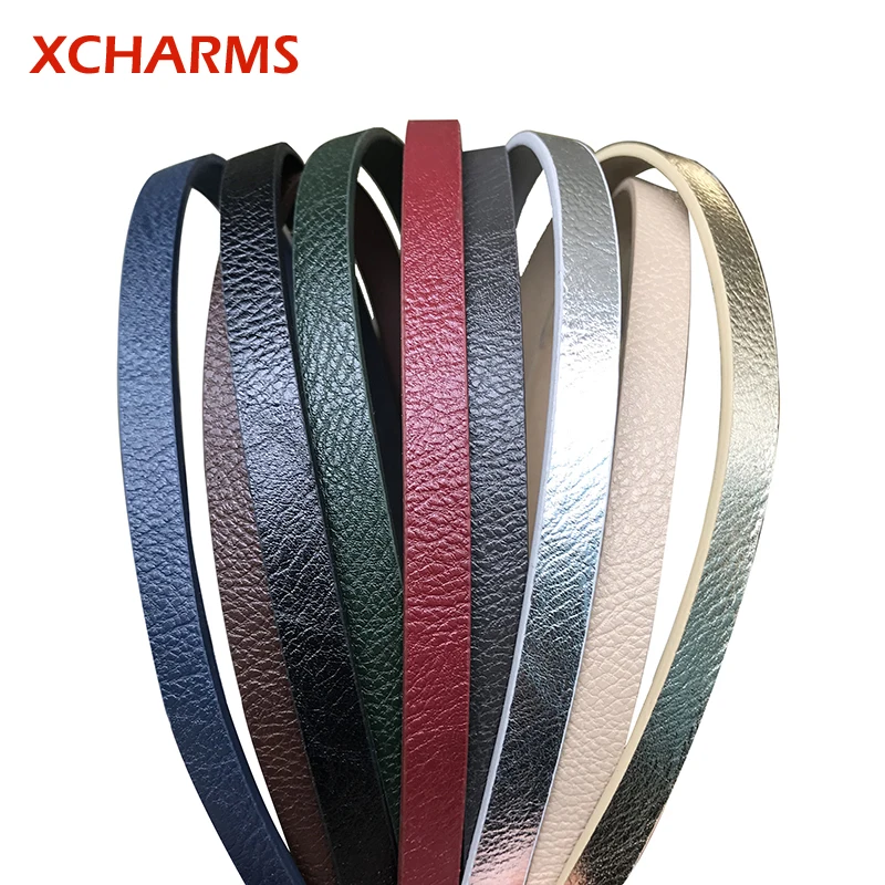 Плоский шнур из ПУ кожи XCHARMS 10 мм и веревка сделай сам Ювелирная фурнитура