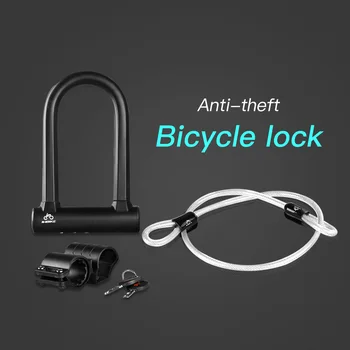 

Anti Theft Bike Lock Heavy Duty Anti-shear Steel Bicycle Lock Combination Shackle Flex Cable Lock and Mounting Bracket