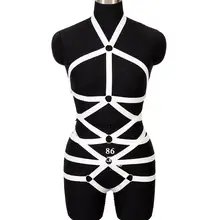 Бюстгальтер на бретельках для всего тела, белый топ с бретельками для шеи размера плюс, пояс с высокой талией, подвязки в стиле панк, готика, женское нижнее белье, вечерние, для косплея