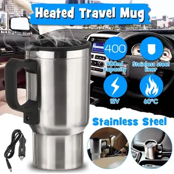 

12V 75W Stainless Steel Thermos Bottle Cup 400ml Vacuum Flasks Travel Car Soup Coffee Mug Thermos Water Bottle