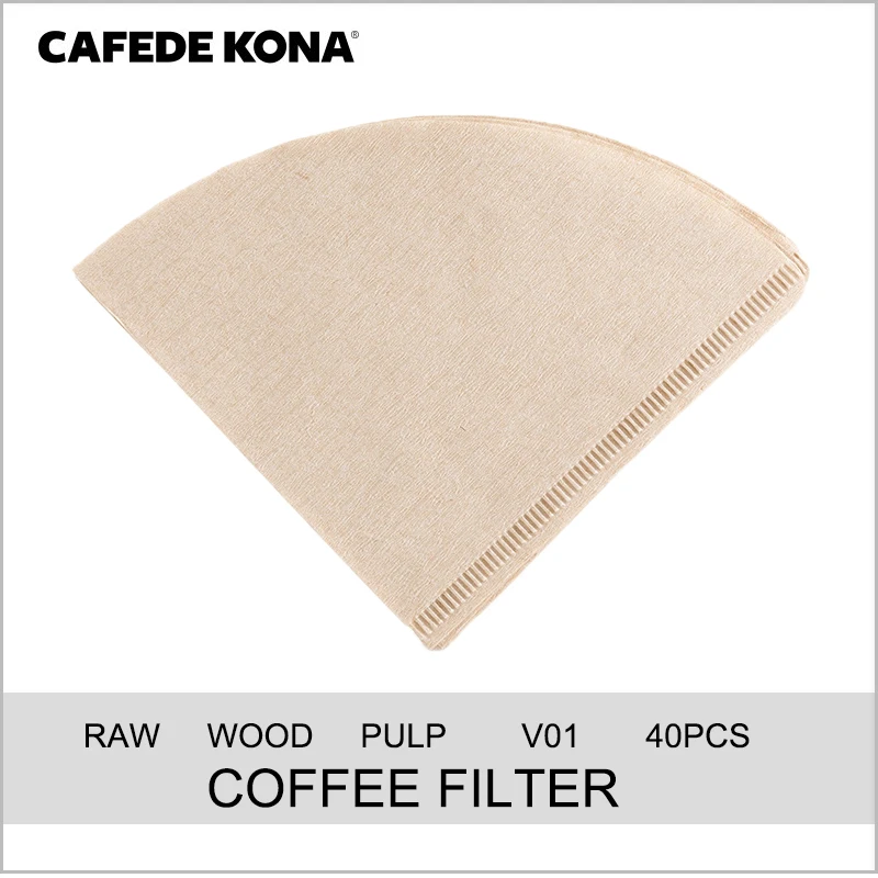 Cafede Kona Кофе фильтр Бумага V60 бумажные фильтры 40 шт./кор. деревянный оригинальная ручная заваренный капельного Кофе фильтр Бумага