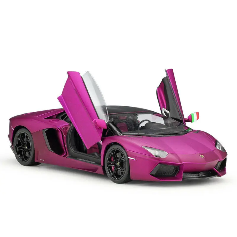 Welly 1:18 Lamborghini Aventador LP700-4 гоночный литой модельный автомобиль в коробке - Цвет: Фиолетовый