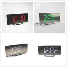 Digital Alarm Clock LED Mirror Clock Multifunction Snooze Display Time Night LCD Light Table Desktop Reloj Despertador USB Cable цена Digital Alarm Clock LED Mirror Clock Multifunction Snooze Display Time Night LCD Light Table Desktop Reloj Despertador USB Cable цены онлайн