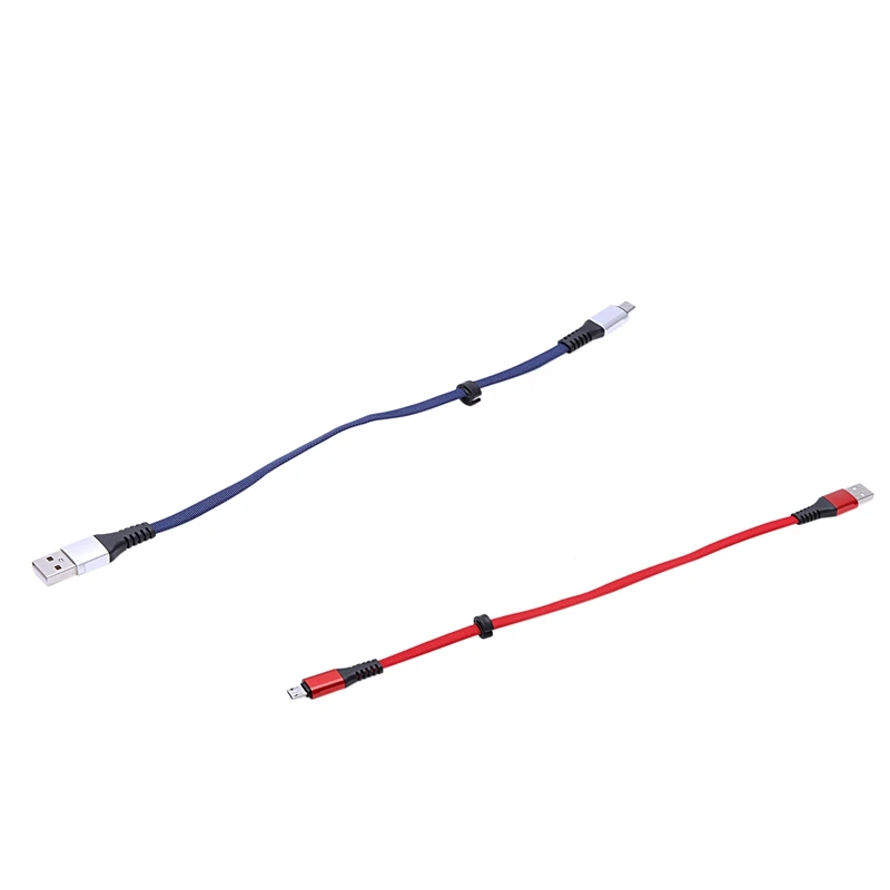 2 шт USB к Micro-USB короткий плоский кабель для зарядки с металлическим разъемом для устройств Android и зарядки банка питания(0,65 футов/0,2 м