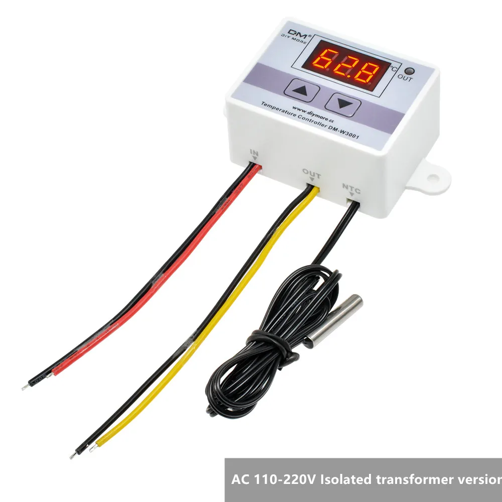 AC110V 220V W3001 XH-W3001 цифровой термостат для контроллер температуры для инкубатора DC 12V 24V терморегулятор тестер температуры - Цвет: AC 110-220V Isolated