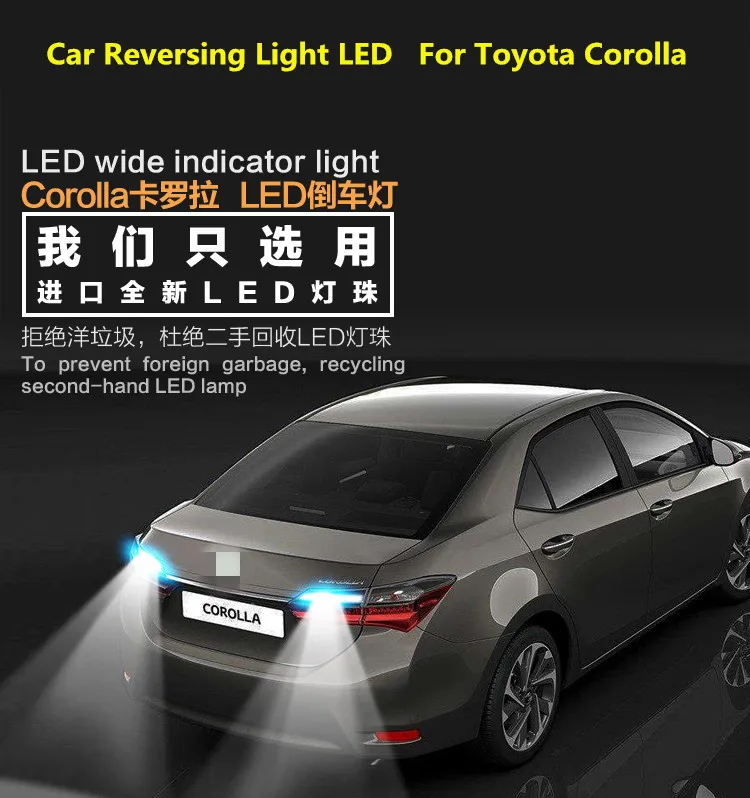 

Car Reversing Light LED T15 9W 5300K Retreat Auxiliary Light Refit backup light For Toyota Corolla