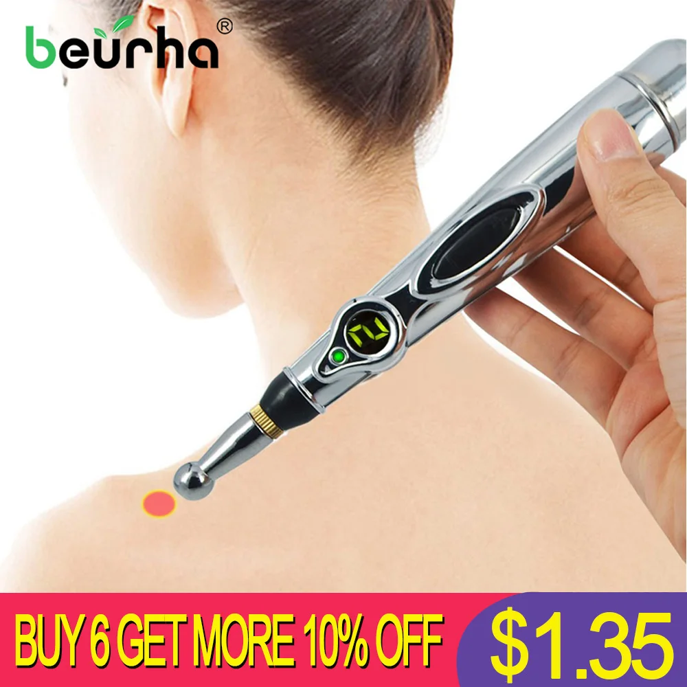 

Russian manual Dropshipping 1 set New Electric Acupuncture Pen Laser Magnet Therapy Heal Massage Pen Meridian Energy Pen
