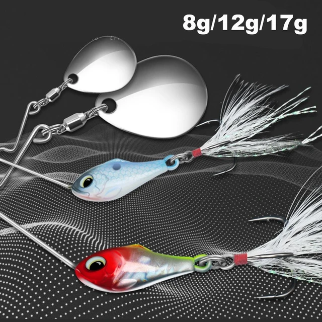 8 12 17g Fishing Lure VIB Metal Blade Shad Tailspin Micro Spinnerbait Bass  Pike Trout Chub