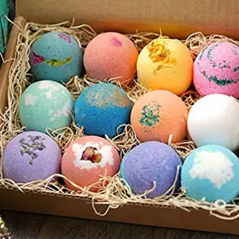 

12Pcs Bath Salt Ball Bubble Shower Bombs Ball Body Cleaner Stress Relief Aromatic Moisturizing Exfoliating Skin Care Shower Ball
