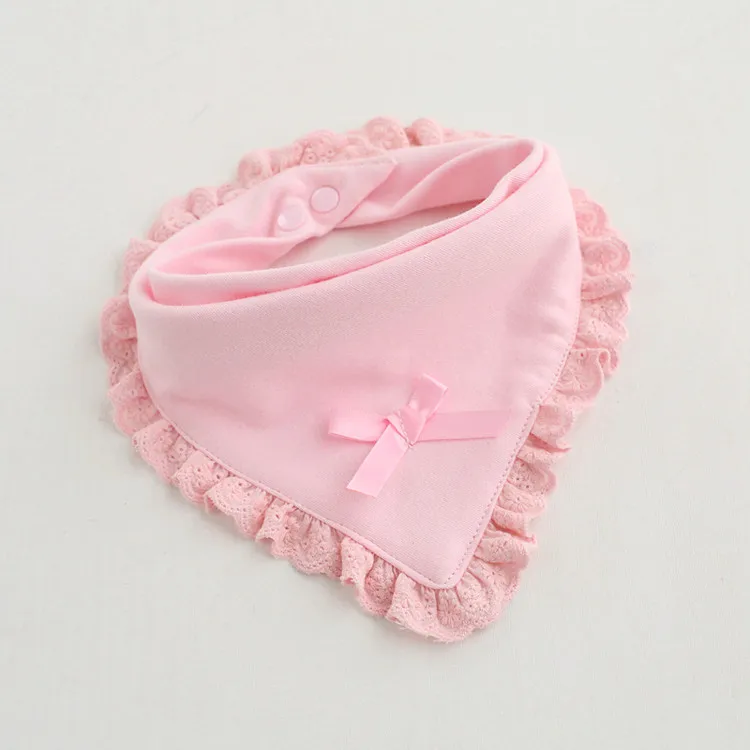 Girl Baby Saliva Towel Baby Bib Princess Lace Girl Triangle Towel Bow Princess Bibs Burp Cloth Cotton Toddler Lace Bibs accessoriesdoll baby accessories