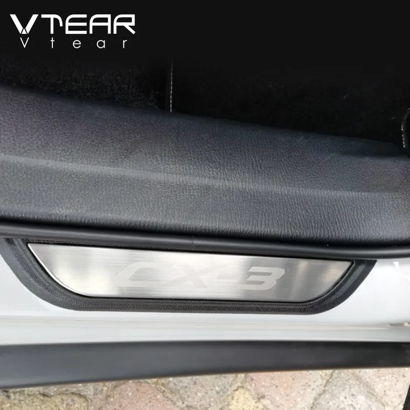Vtear для Mazda CX-3 CX3 автомобильный порог Накладка защита из нержавеющей стали пластины интерьерные аксессуары