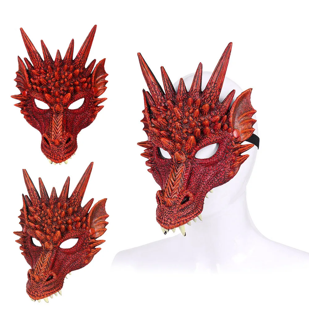 3D животное дракон маска для хеллоуина и карнавала вечерние PU пена вечерние дьявол реквизит для косплея на Хэллоуин Детские подарки праздничные украшения