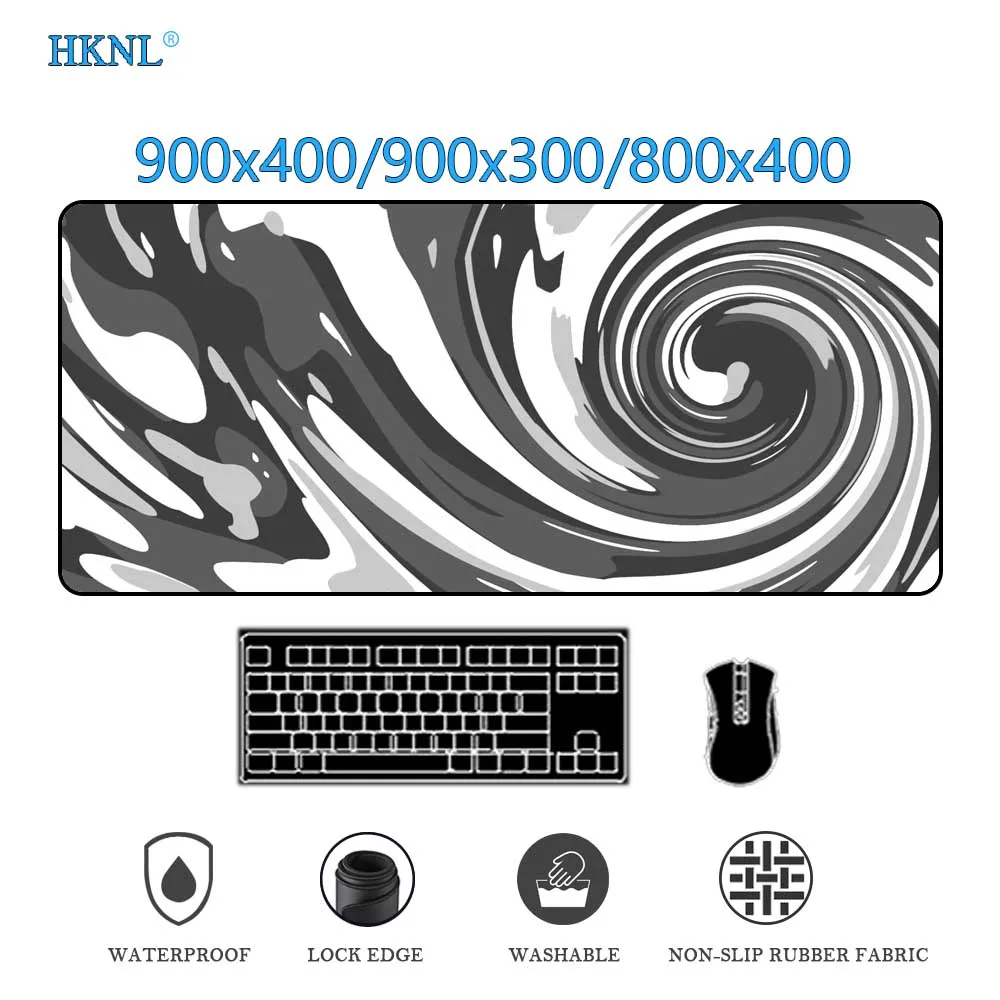 Black White Mousepad Art Mouse Pad Large mini pc Carpet Mats Work Desk