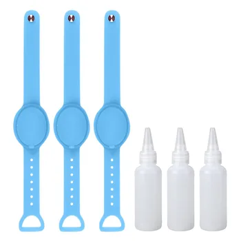 

3PCS Hand Sanitizer Disinfectant Sub-packing Silicone Bracelet Wristband Hand Dispenser Wearable Hand Sanitizer Dispenser Pumps