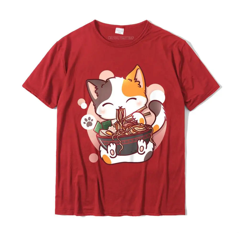 Customized Camisa NEW YEAR DAY 100% Cotton Crewneck Men Tees Cool Tee-Shirt Coupons Short Sleeve T-Shirt Free Shipping Kids Ramen Cat Anime Bowl Kawaii Neko Japanese T-Shirt__MZ23913 red