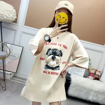 

Funny printing Summer new fashion ladies Harajuku Gray short sleeve jersey vintage cute cartoon top tee