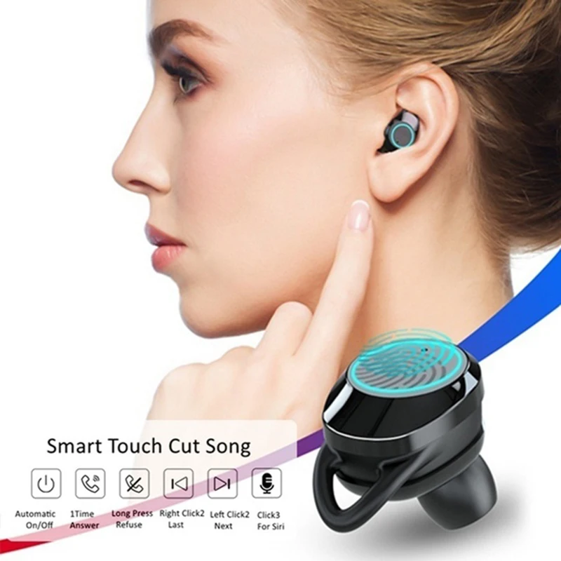 Tws CVC8.0 с шумоподавлением Мини Bluetooth 5,0 Беспроводные наушники с сенсорным управлением IPX7 водонепроницаемые наушники с функцией автоматического сопряжения