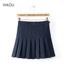 Новые весенние Бальные плиссированные юбки Harajuku, джинсовые юбки, однотонная трапециевидная Матросская юбка размера плюс, японская школьная форма